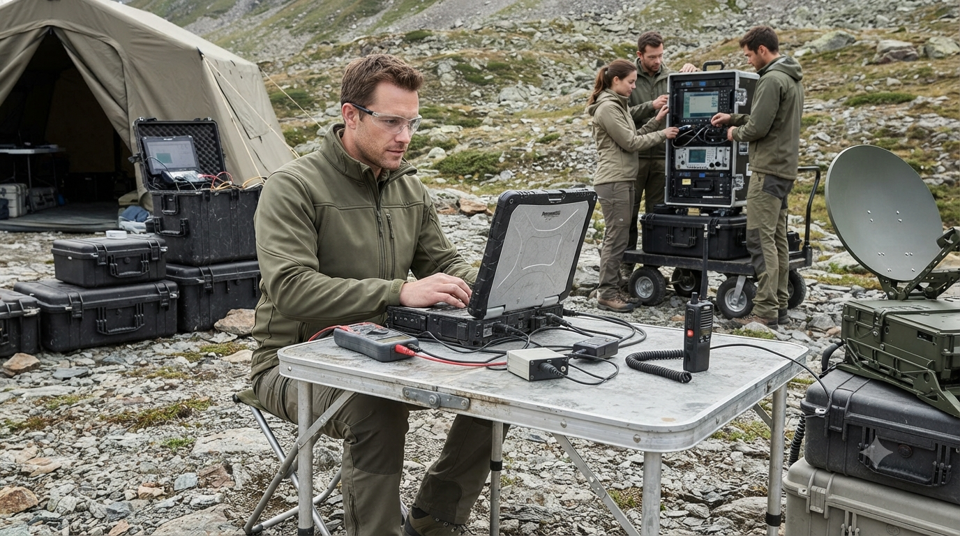 Team member reviewing analytics on a laptop